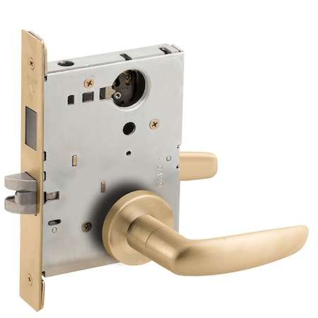 Schlage Corridor Mortise Lock with Deadbolt, 07A Design, Less Cylinder, Satin Brass L9456L 07A 606